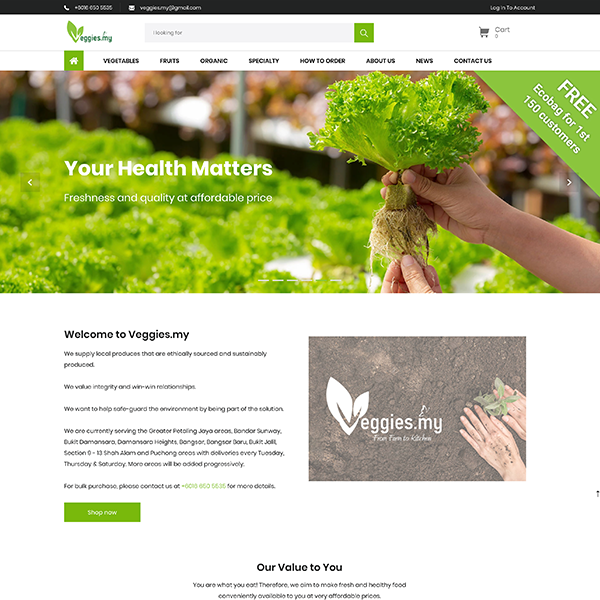 Veggies.my Ecommerce Design